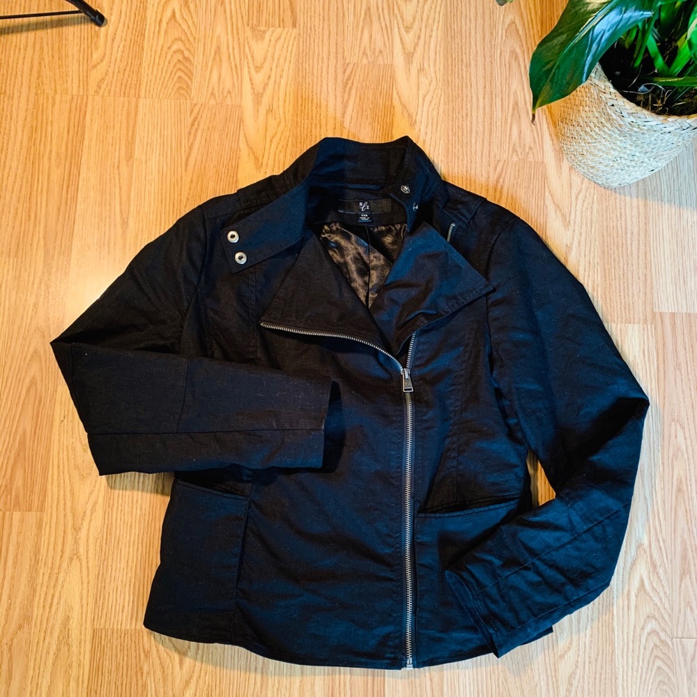 RLZ zip up Long sleeve jacket black cool snaps